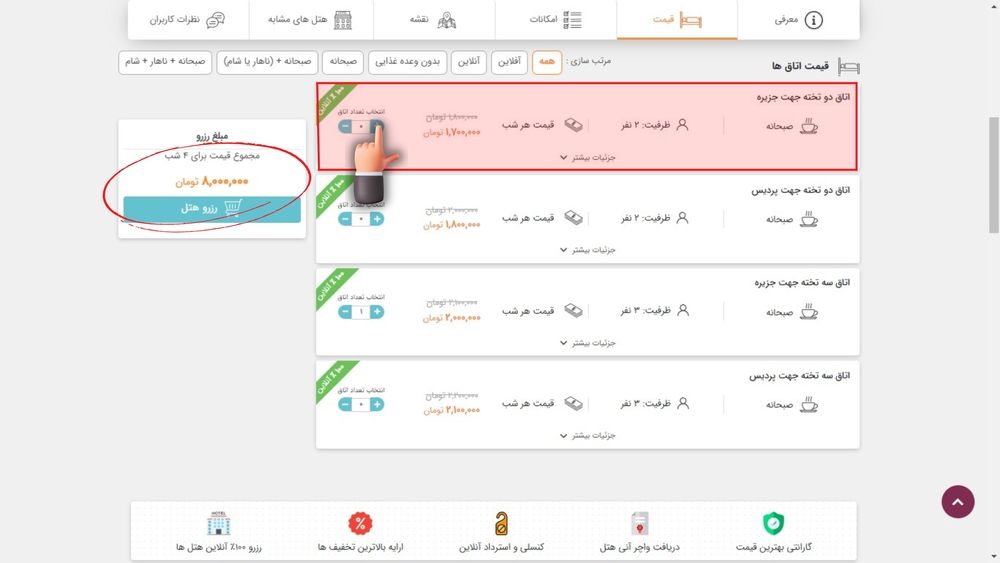 راهنمای هتل داخلی